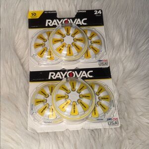 NEW - Two 24-Packs Size 10 Rayovac Hearing Aid Batteries - 48 Batteries Total